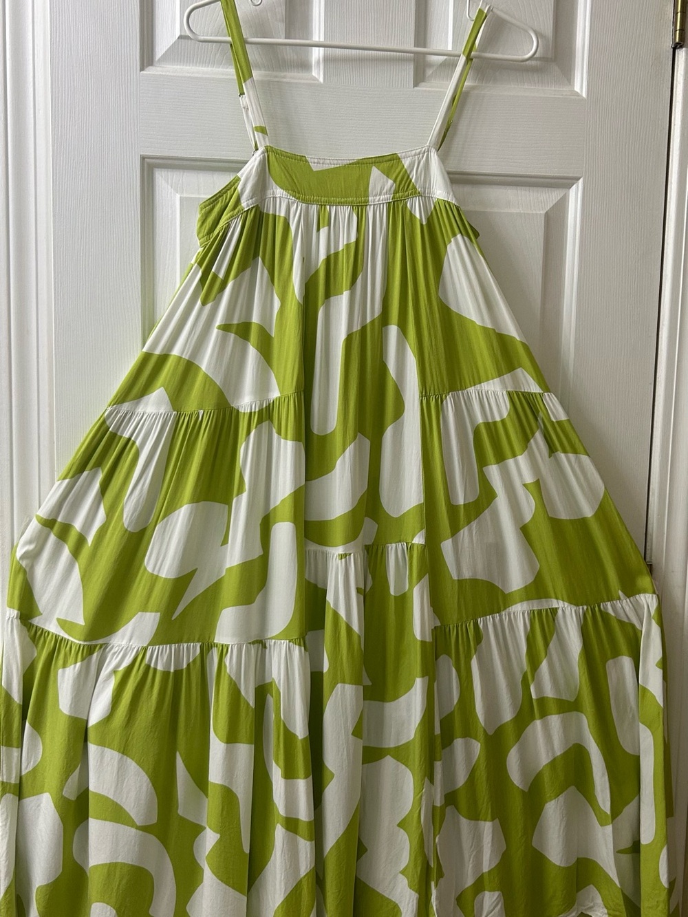 Anthropologie Able the Label Lime Green and White Maxi with Adjustable Straps